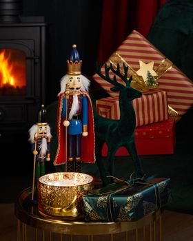 Rococo Themed Christmas Nutcracker & Stag Room Decorations