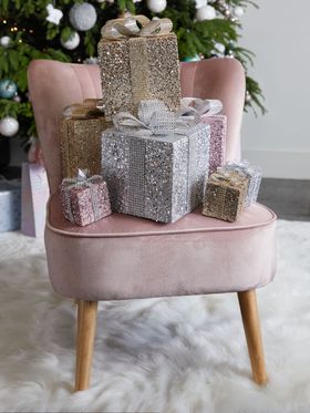 Cosy Elegance Decorative  Glitter Christmas Presents