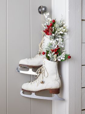 Christmas red berry and whire berry decorative picks