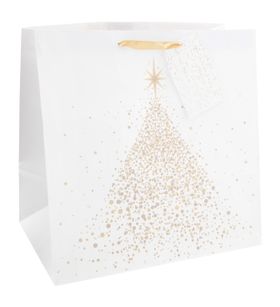 White and Gold Christmas Gift Bag