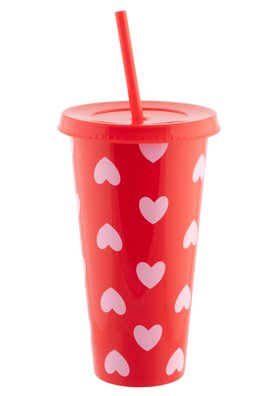 Valentines Red Cup with Straw