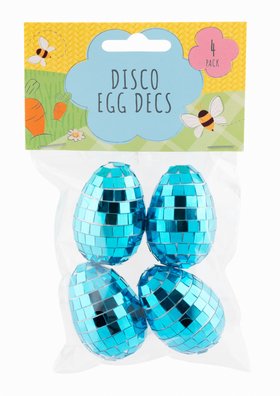 Blue Disco Easter Egg Decorations