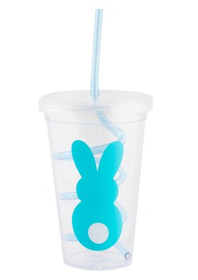 BLue BUnny Cup with Straw