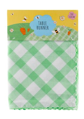 Green Check Table Runner