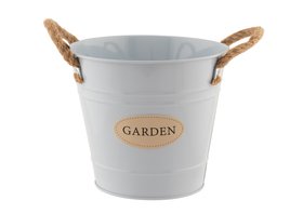 Blue Metal Garden Pot
