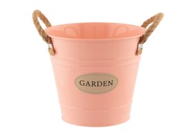 Pink Metal Garden Pot