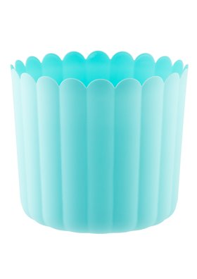 Blue Scalloped Plant Pot