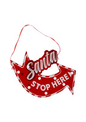 Christmas 2026: Santa Stop Here Arrow Sign