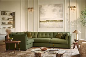 Camden Corner Sofa In Stain Resistant Textured Linen Glade