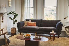 Fitzrovia Large Sofa In Easy Clean Matt Velvet Ebony