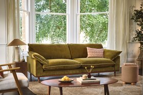 Soho Large Sofa Vintage Velvet Olive Hero Image