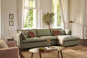 Bloomsbury Chaise Sofa In Stain Resistant Cotton Iced Cucumber
