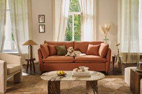 Bloomsbury Large Sofa Dog In Stain Resistant Cotton Velvet Gingersnap