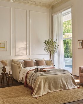 Bloomsbury Sofabed In Stain Resistant Linen Cotton Dusty Bed