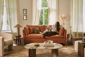 Bloomsbury Large Sofa In Stain Resistant Cotton Velvet Gingersnap