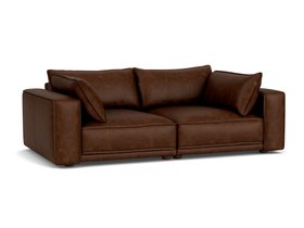 WIMBLEDON MEDIUM SOFA LEATHER DISTRESSED VINTAGE ANALINE COGNAC