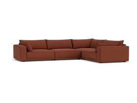 WIMBLEDON LARGE CORNER SOFA SLUBBY COTTON RED EARTH