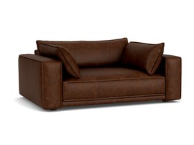 WIMBLEDON LOVESEAT DISTRESSED VINTAGE ANNALLINE COGNAC