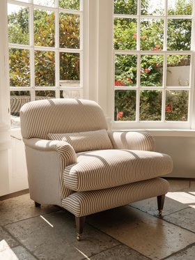 Carlton Chair in Classic Stripe Turtle Dove
