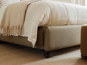 The Ritz King Sized Bed Frame in 100% Linen Grassland