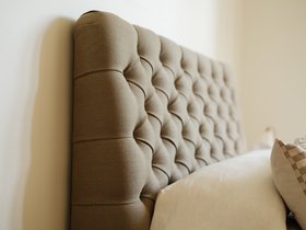 The Ritz King Sized Bed Frame in 100% Linen Grassland