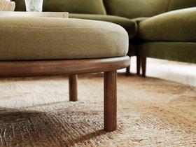 Barbican Large Footstool in Vintage Velvet Trench Coat