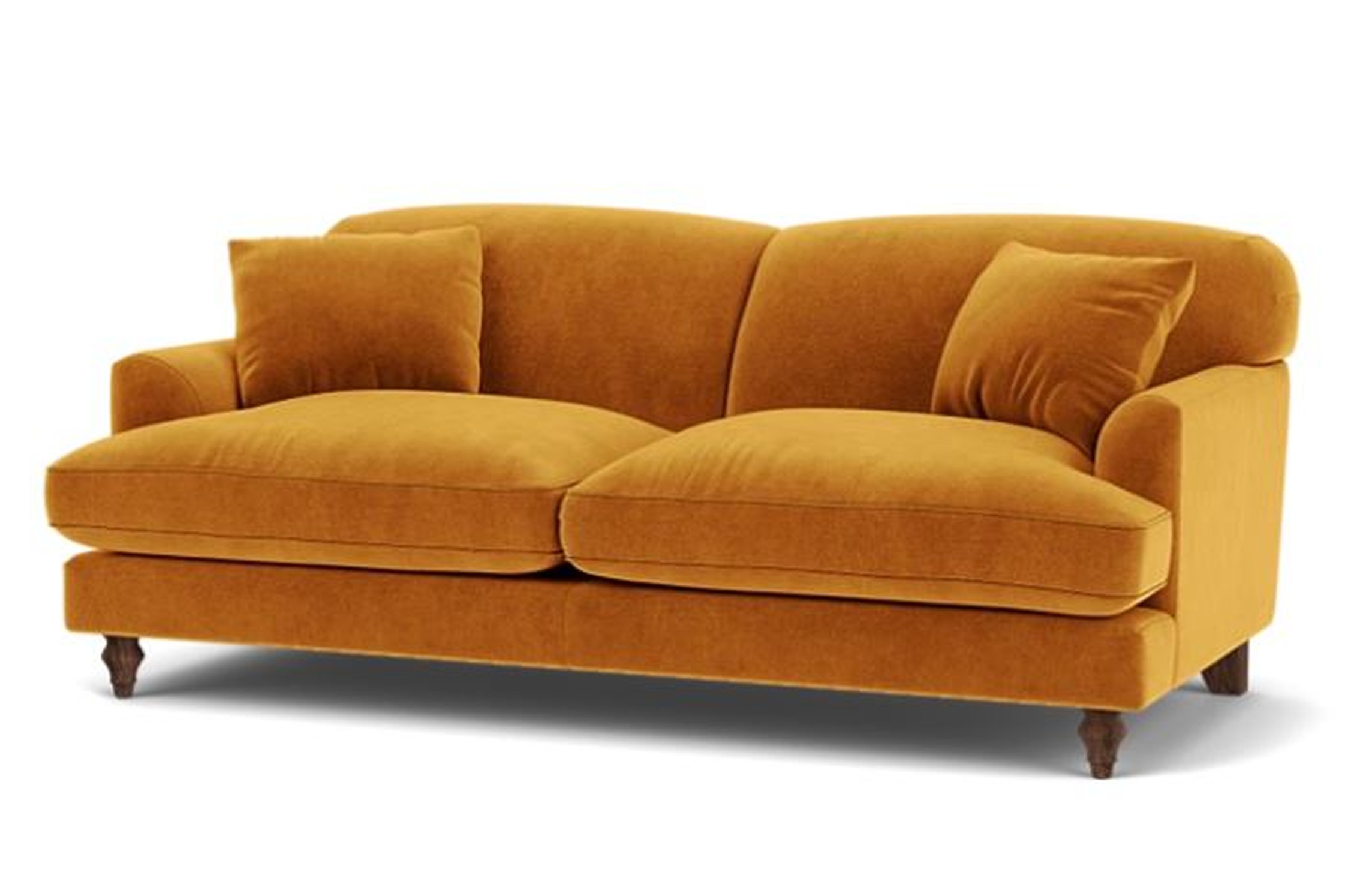 Galloway Medium Sofa In Stain Resistant Cotton Velvet Saffron