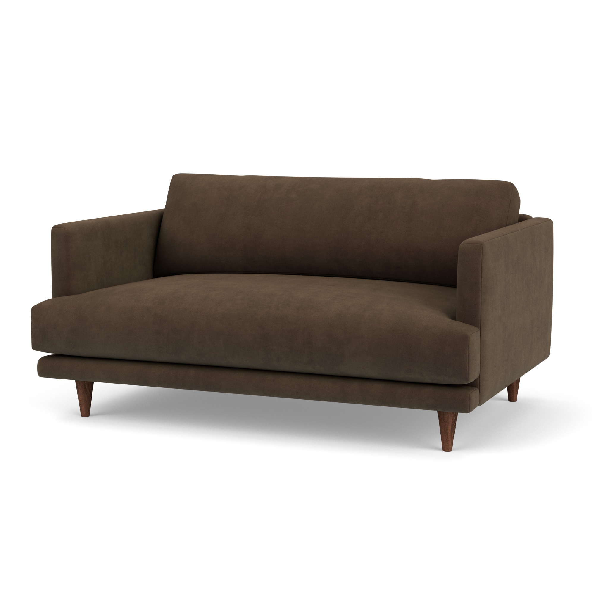Middleton Loveseat In Stain Resistant Plush Velvet Roasted Chestnuts