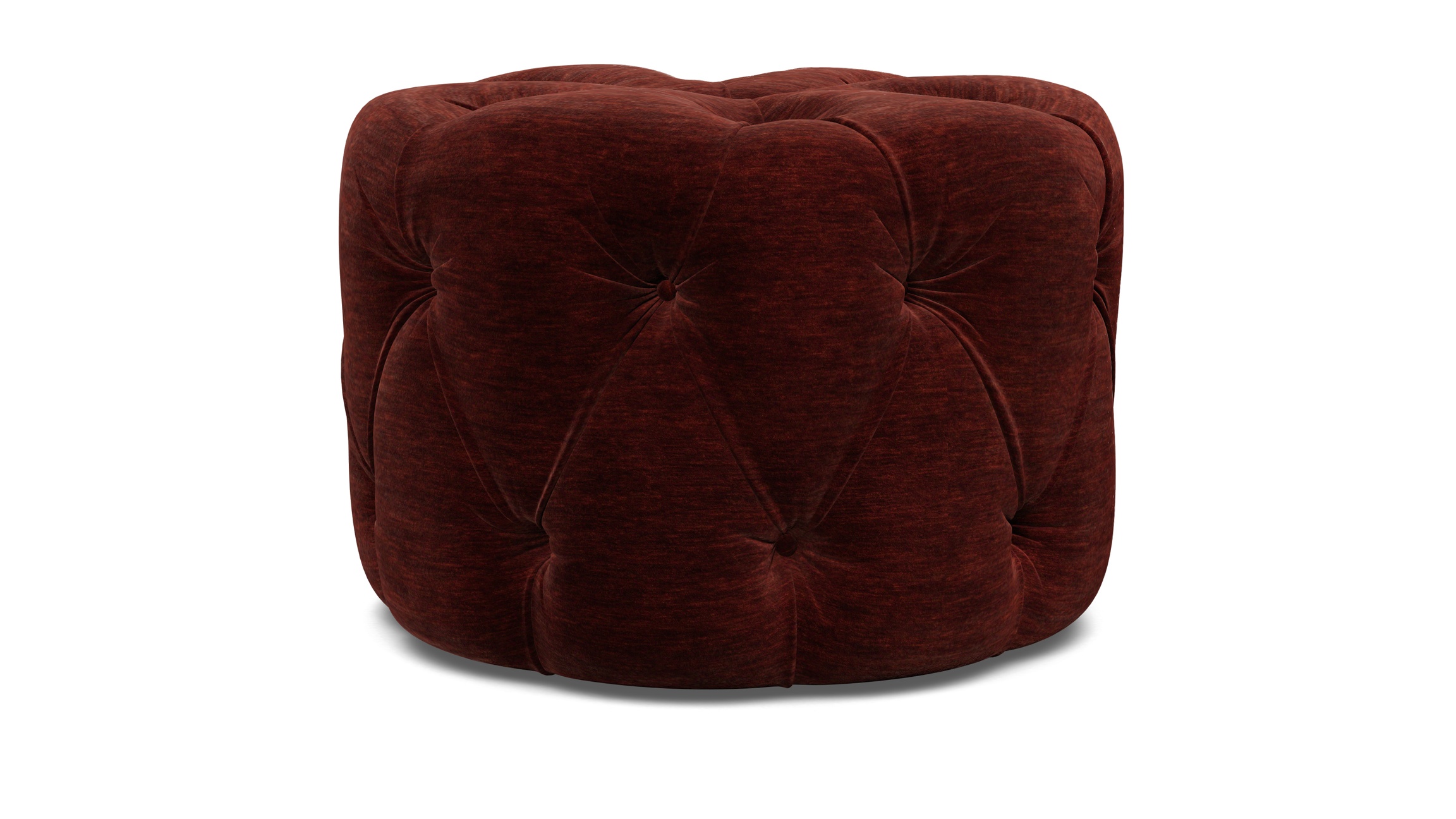 Stratford Small Footstool In Vintage Velvet Paprika