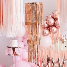 Rose Gold Hoop Fringe Chandelier
