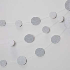 Ginger Ray Silver Glitter Hanging Circle Garland - Metallic Perfection