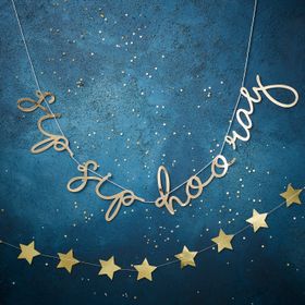 Ginger Ray Gold Foiled Sip Sip Hooray Bunting - Gold Christmas