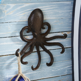 Cast Iron Rustic Metal Octopus Wall Hooks