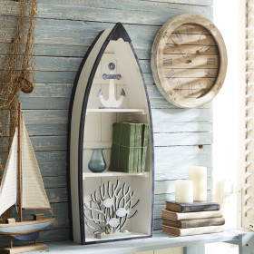 Distressed Wooden Boat Shelves