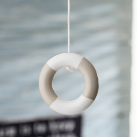 Painted Wooden Life Ring Light Pull - Natural