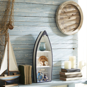 Distressed Wooden Boat Shelves