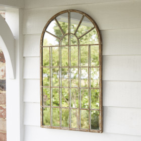Rustic Metal Arch Mirror - Medium
