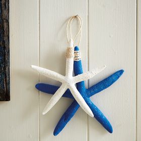 Set Of 2 Starfish - Blue & White