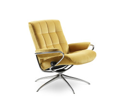 Stressless London Low Black Sessel in Samt Yellow Steel