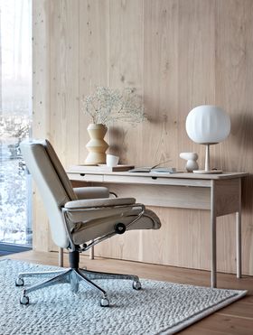Stressless Tokyo Home Office Sessel in Leder Cori Fog