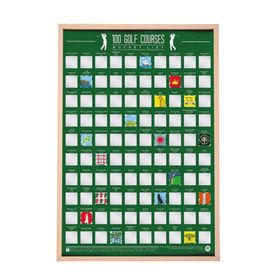 100 Golf Courses Bucket List Scratch Poster