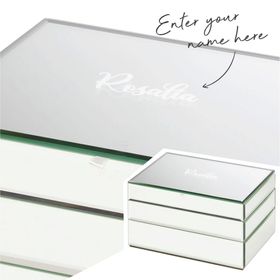 Personalised Mirror Stackable Jewellery Box Set