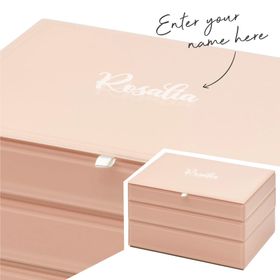 Personalised Blush Stackable Jewellery Box Set