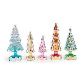 Small Colorful LED GLASS LIGHTED TREES - Glas-Tannenbäume mit LED Beleuchtung - 5er Set | MoMA