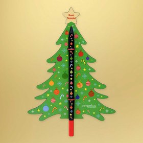 CHRISTMAS TREE PENCIL - Schwarzer Bleistift aus recyceltem Graphit mit Weihnachts-Icon-Druck | perpetua