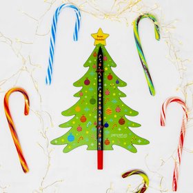 CHRISTMAS TREE PENCIL - Schwarzer Bleistift aus recyceltem Graphit mit Weihnachts-Icon-Druck | perpetua