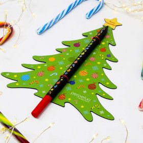 CHRISTMAS TREE PENCIL - Schwarzer Bleistift aus recyceltem Graphit mit Weihnachts-Icon-Druck | perpetua