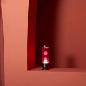 Lavalampe Capsule – Pink-Weiß · Aluminium · 35 cm | Balvi
