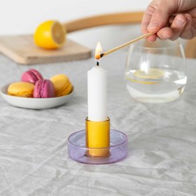 DUO TONE | zweifarbige Glas-KERZENSTÄNDER | Block Design