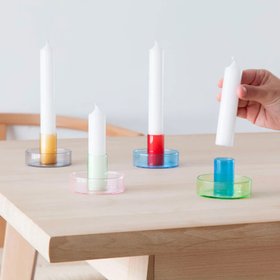 DUO TONE | zweifarbige Glas-KERZENSTÄNDER | Block Design